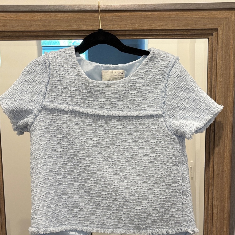 Light Blue Textured Blouse